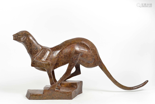 Bronze sculpture, cheetah