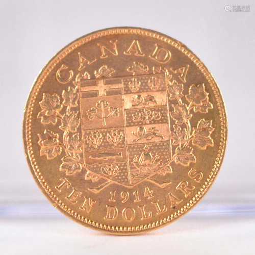 Canada $ 10 .900 gold 1914