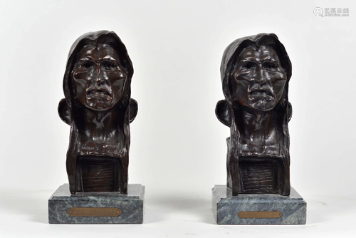 Remington, Frederic - Pair of bronze sculptures,