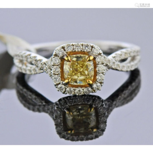 Dalumi GIA Fancy Yellow Diamond Gold Engagement Ring