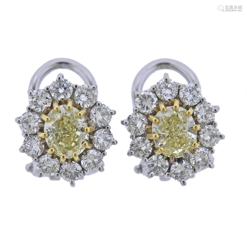 EGL 1.19ctw Light Yellow Diamond 18k Gold Earrings