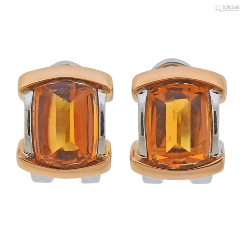 Damiani 18k Gold Citrine Earrings