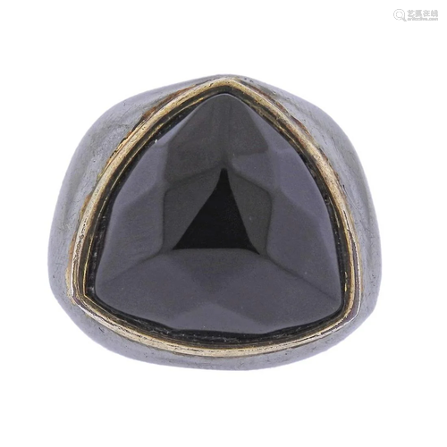 Lucas Jack 18k Gold Silver Resin Cocktail Ring