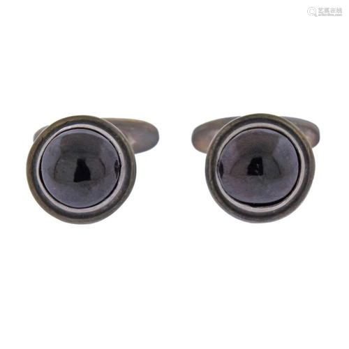 Georg Jensen Sterling Silver Gemstone Cufflinks No. 44