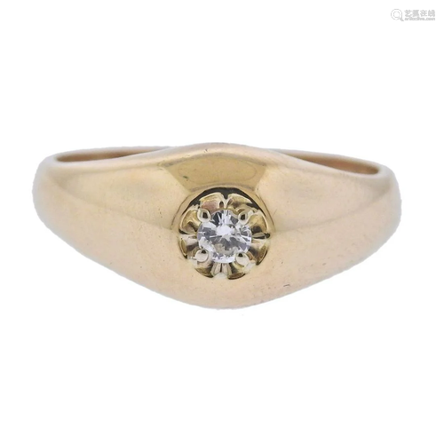 14k Gold Diamond Gypsy Ring