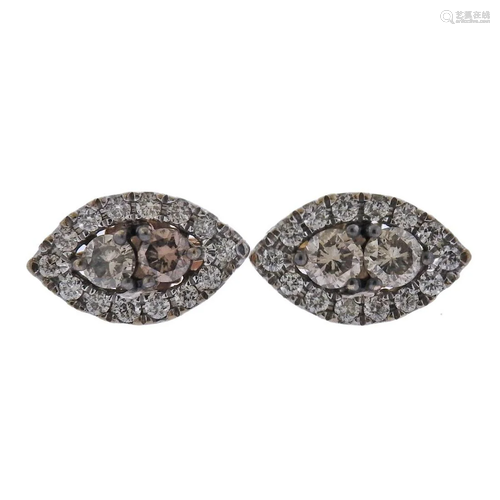 Kallati Yellow Gold Fancy Diamond Stud Earrings