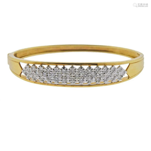 18k Gold Diamond Bangle Bracelet