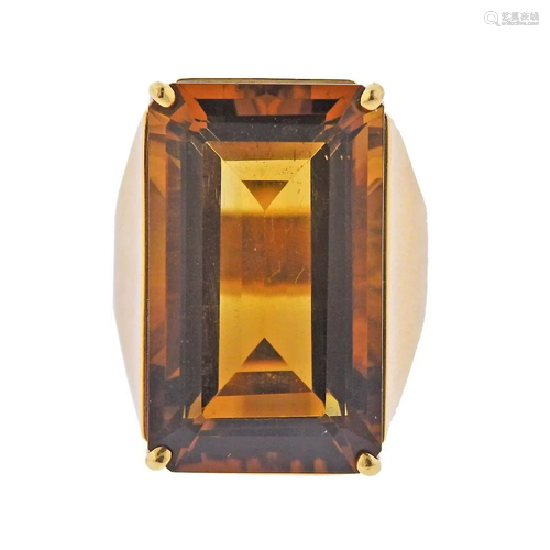 Mishara 18k Gold 26ct Citrine Ring