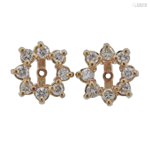 14k Gold Diamond Earrings Jackets Enhancers