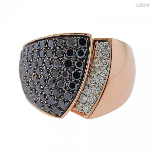 Chimento 18k Rose Gold Black Diamond Ring