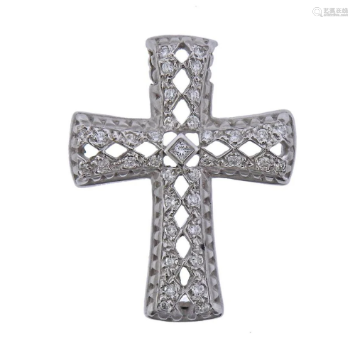 Doris Panos 18k Gold Diamond Cross Pendant