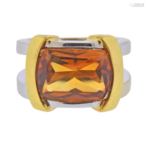 Damiani 18k Gold Citrine Ring