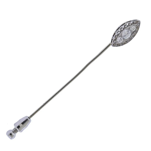 Art Deco Platinum Diamond Stick Pin