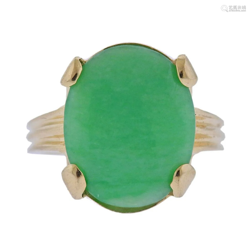 14k Gold Jade Ring