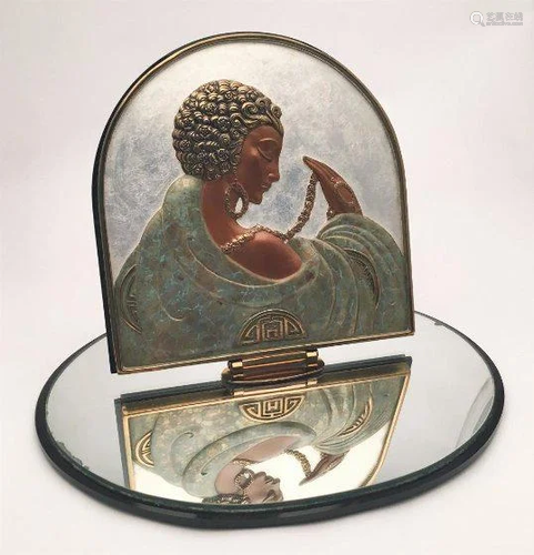 Erte - Sophistication Bas-relief Bronze Table Mirror