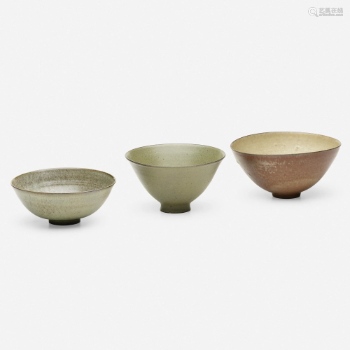 Edwin and Mary Scheier, Collection of three bowls