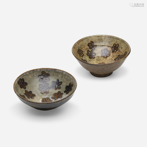 Chinese, Jizhou paper-cut resist-decorated tea bowls