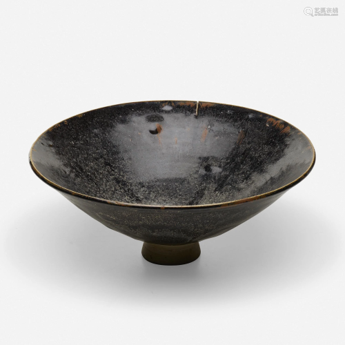 Chinese, Unusually large Black-glazed bowl
