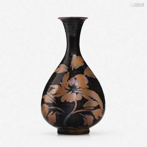 Chinese, Henan Black-glazed and Russet-painted vase