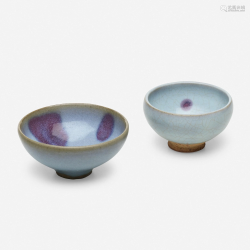 Chinese, Jun shallow bowls, set of two