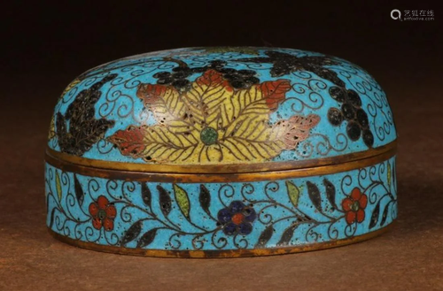 CLOISONNE FLOWER PATTERN BOX