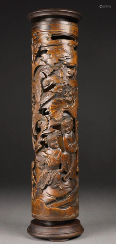 HUANGYANG WOOD FIGURE PATTERN INCENSE HOLDER