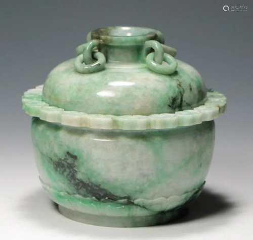 JADEITE JAR WITH COVER