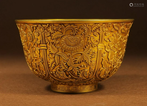 GILT SILVER CAST BOWL