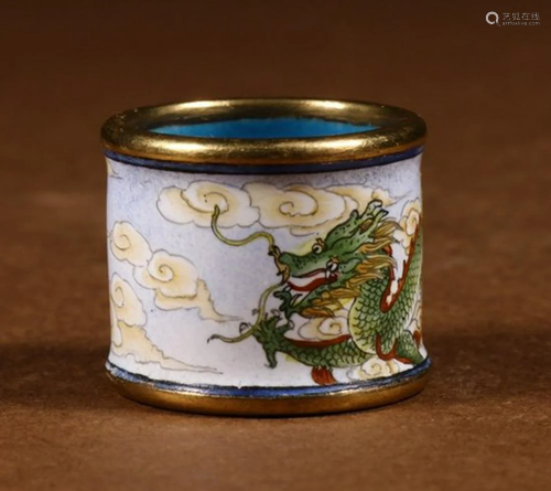 QIANLONG MARK ENAMELED GLAZE RING