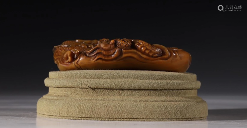 TIANHUANG STONE CARVED DRAGON BRUSH WASHER