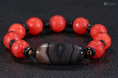 TIBETAN RED AGATE STRING BRACELET