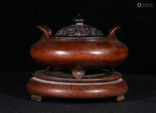BAMBOO CARVED DOUBLE EAR CENSER