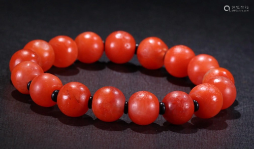 TIBETAN SOUTH RED AGATE STRING BRACLET