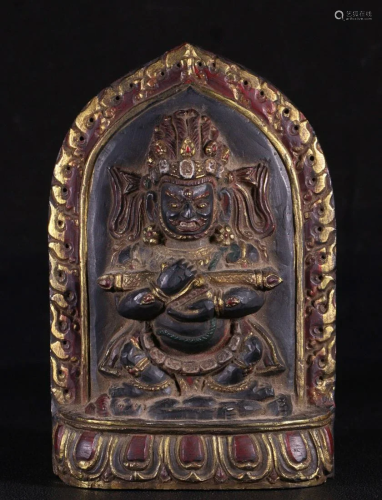 HEISHI STONE BUDDHA STATUE OUTLINE IN GOLD