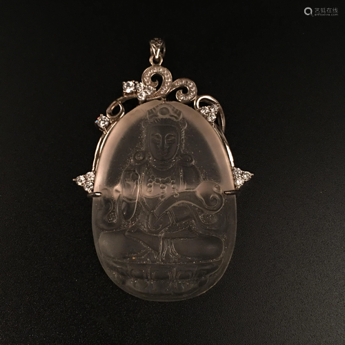 Crystal Guanyin Pendant