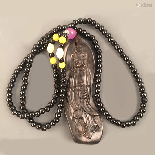 Chinese Agilawood Guanyin Necklace