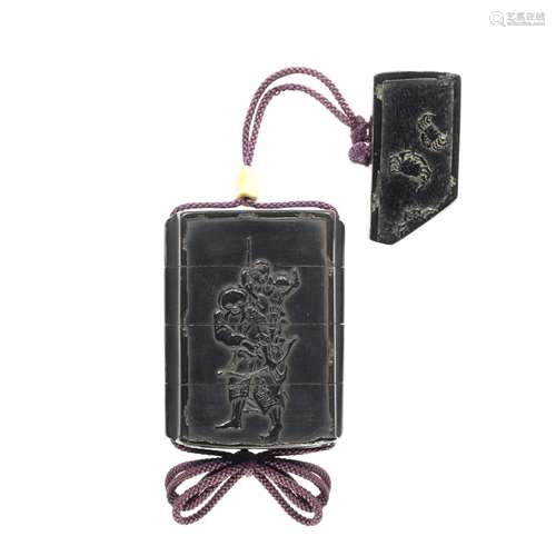 A black-lacquer three-case inro By Shibata Zeshin (1807-1891...