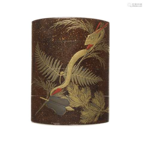 A gold-lacquer three-case inro By a member of the Inaba Fami...