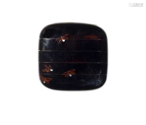 A black-lacquer four-case inro By Yamada Jokasai, 19th centu...