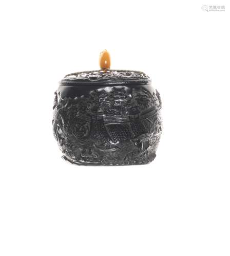 A kurogaki (black persimmon) wood tonkotsu (tobacco box) By ...