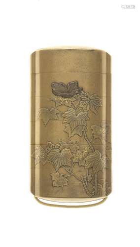 A gold-lacquer five-case inro By a member of the Kiyogawa Fa...