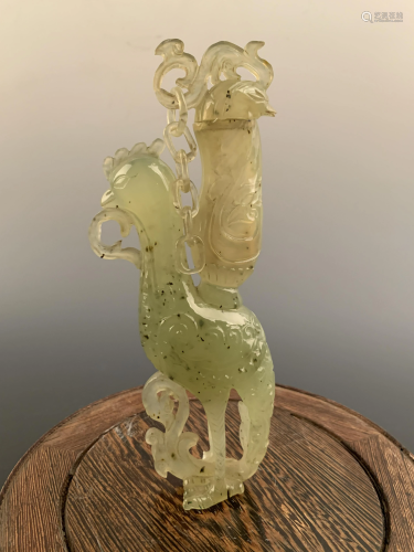 Chinese Phoenix Jade Vase