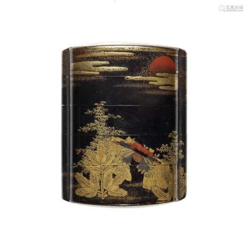 A black-lacquer four-case inro By Koami Choin/Choshu, 18th c...