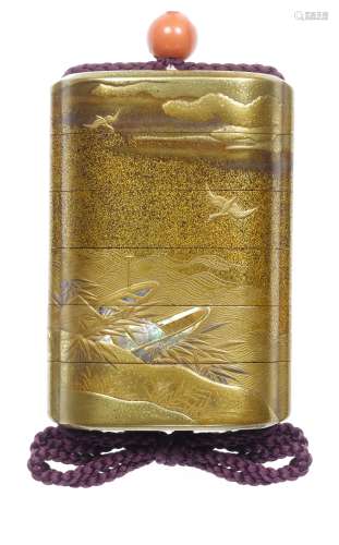 A gold-lacquer five-case inro By Tatsuke Takanori, 18th/19th...