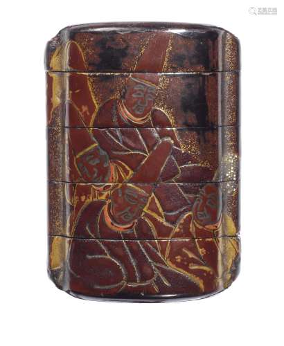 An early lacquer four-case inro 16th/17th century