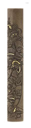 A shibuichi kozuka By Okawa Teikan (1828-1898), 19th century