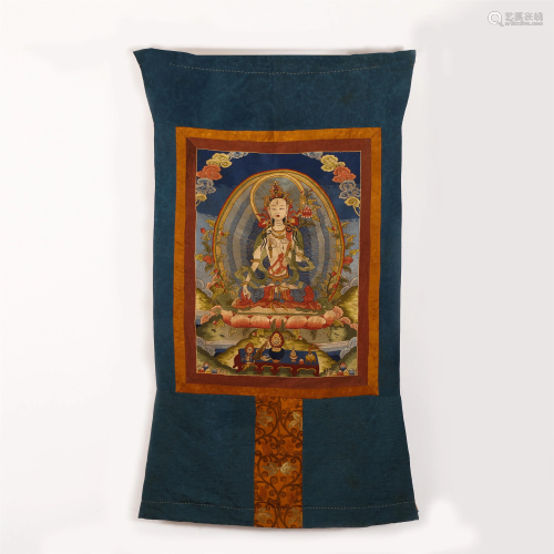 A CHINESE EMBROIDERY OF WHITE TARA