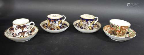 19THC ENGLISH COFFEE CANS, SAUCERS & TEA CUPS a variety of t...