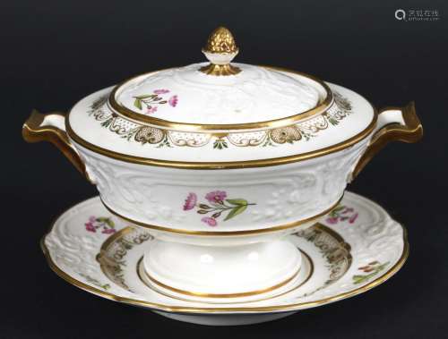 SWANSEA PORCELAIN TUREEN & COVER, & MATCHING STAND the turee...