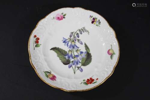 SWANSEA PORCELAIN PLATE the plate painted in the centre with...
